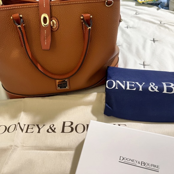 Dooney & Bourke Pebble Grain Caramel Satchel & wallet.